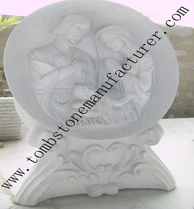 Jesus Mary kid carving headstone1 - Click Image to Close